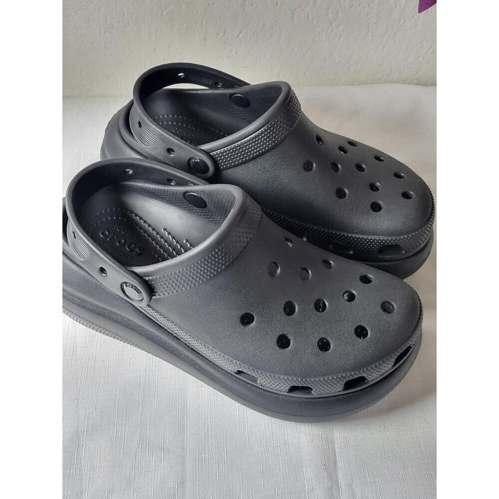 Crocs Iconic comfort Unisex Size Men's 6 Women's 8 Black  Crush Clog - Picture 14 of 16